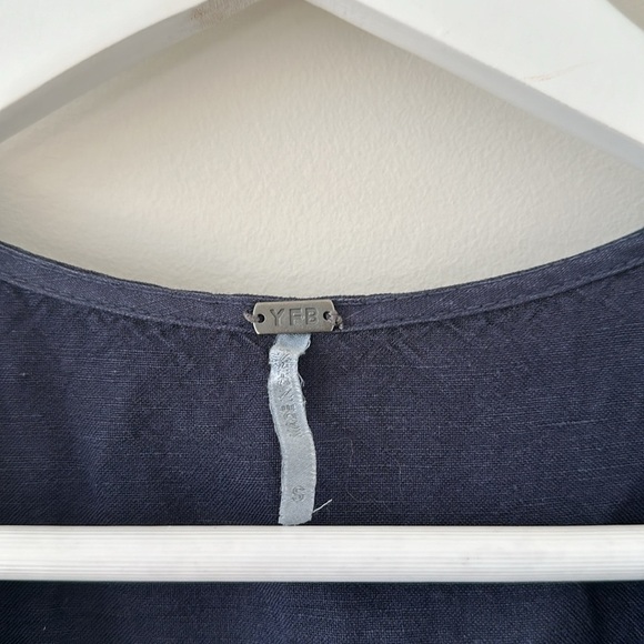 Young Fabulous and Broke YFB Morgan Romper French Navy Shorts Linen Playsuit Sm - Picture 6 of 13